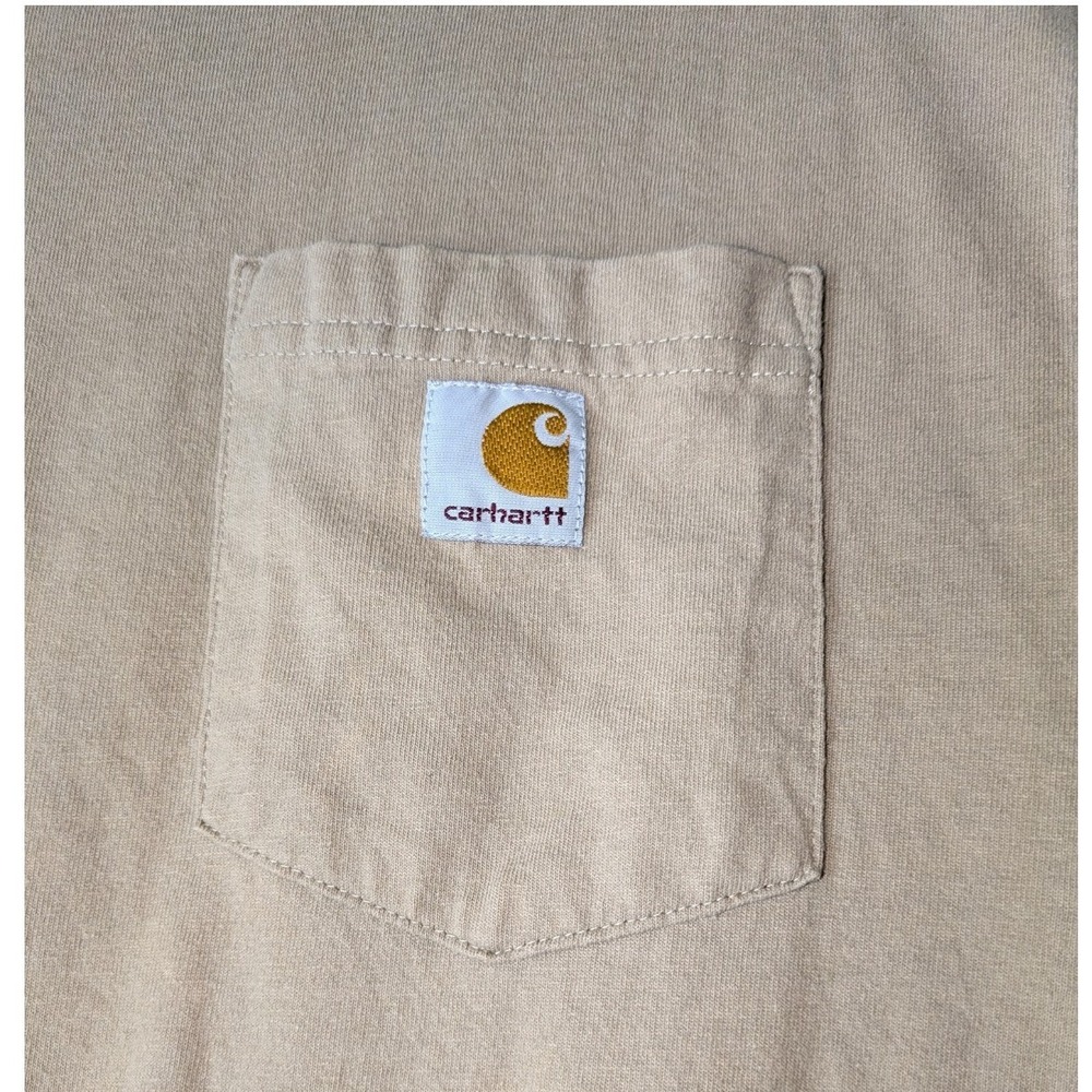Carhartt Pocket T-Shirt Mens XL Desert Tan K87 Short Sleeve Cotton Workwear